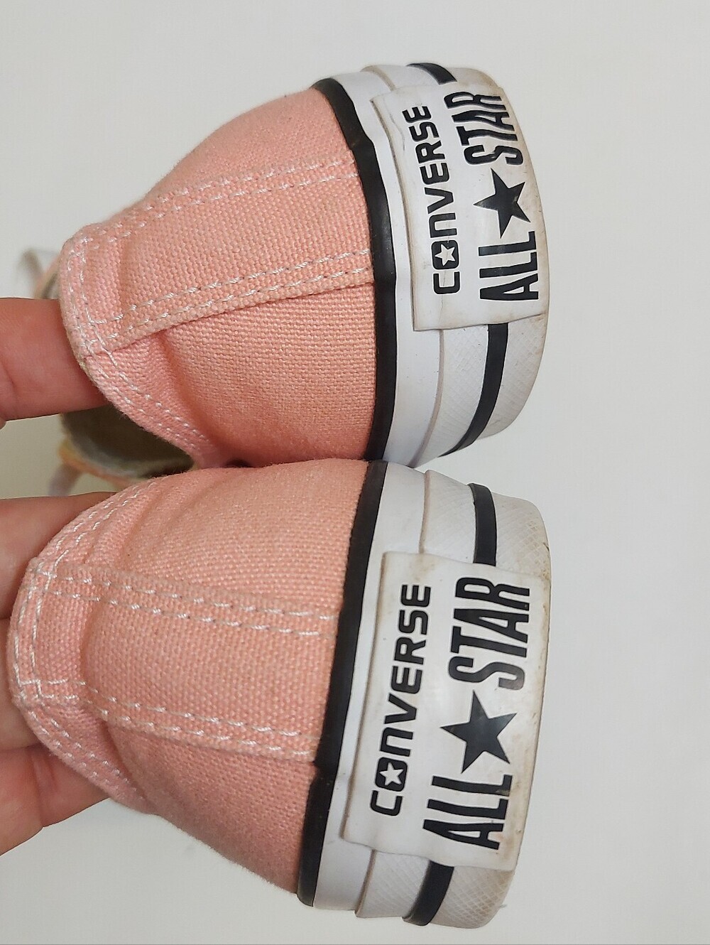 Converse Low Top Sneakers - Light Pink with White Trim - Picture 3 of 6